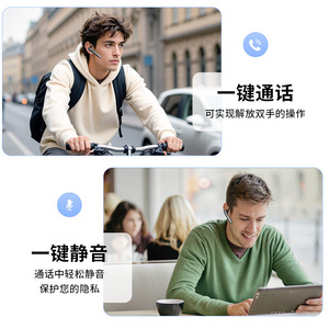 Auriculares inalámbricos con gancho para la oreja Bluetooth 5.3 con cancelación de ruido ENC para llamadas de negocios, carga tipo C - Product Image 4