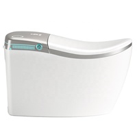 WC monobloc intelligent à double chasse, design moderne, cuvette en céramique, forme ronde créative Little Planet, automatique, à poser au sol
