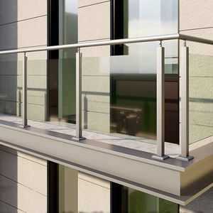 Rampe d'<span class=keywords><strong>escalier</strong></span> en aluminium avec verre trempé, finition thermolaquée, design moderne pour <span class=keywords><strong>barrière</strong></span> <span class=keywords><strong>de</strong></span> <span class=keywords><strong>sécurité</strong></span> extérieure, usage commercial - Product Image 1