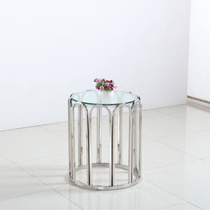 ที่มีคุณภาพสูงแผนกต้อนรับเศษไม้สแตนเลสแก้วห้องนั่งเล่นโต๊ะกาแฟด้านข้างสำหรับโรงแรมที่ใช้ - Product Image 5