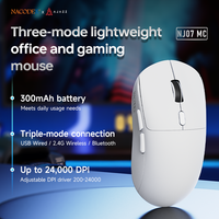 Souris de jeu sans fil Ajazz NJ07MC, légère (67 g), 1 kHz, filaire/sans fil, PAW3311, 24K DPI, tri-mode, 30 millions de clics