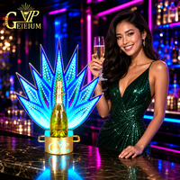 Nouveau Présentoir LED Glorifier pour Bouteilles, Thème Feuille Dorée, pour Service VIP en Boîte de Nuit, Bar, Vodka et Champagne