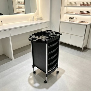 Professionnel Salon Furniture Plastic Beauty Salon Carts Barber Hairdresser <b>Trolley</b> Hair Salon <b>Trolley</b> Black - Product Image 1