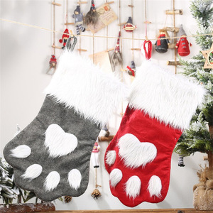 Top qualité Logo personnalisé doux mignon bas pour animaux de compagnie pendentif décoration fournitures cadeau floue chaussettes de noël - Product Image 4
