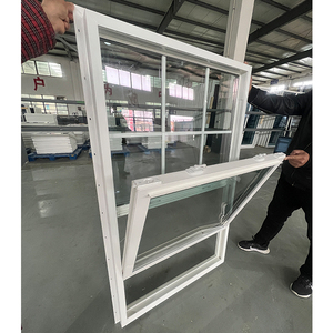 Fenêtres UPVC en gros, fenêtre à guillotine simple en vinyle, blanche ou noire, coulissante verticalement, <span class=keywords><strong>verre</strong></span> trempé - Product Image 1