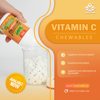 Comprimés à croquer de Vitamine C 500mg, 1000mg par dose, faible en calories, Ascorbate de sodium, Complément alimentaire pour adultes, Disponible