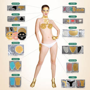 <span class=keywords><strong>Masque</strong></span> de cou en cristal de collagène d'or <span class=keywords><strong>Masque</strong></span> en feuille anti-rides et blanchissant à la vitamine C pour le visage pour raffermir et éclaircir - Product Image 4