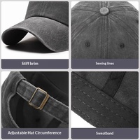 Casquette de baseball vintage en coton délavé à 6 panneaux, réglable, effet vieilli, importée, pour hommes et femmes, vente en gros Chine