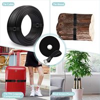 Vente en gros d'attaches de câble un côté en nylon 100% boucle de ceinture réglable polyvalente auto-adhésive boucle à crochet attaches de câble réutilisables noires