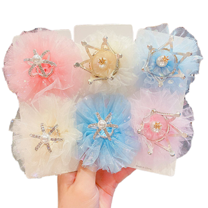 Barrettes à cheveux en métal tendance <span class=keywords><strong>2023</strong></span>, 5 cm, avec paillettes, nœud, pour fête d'anniversaire, couronne en strass, pour enfants - Product Image 3