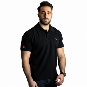 Maglietta da uomo Slim Fit con logo personalizzato a maniche corte <span class=keywords><strong>Polo</strong></span> ricamata traspirante ad asciugatura rapida di alta qualità - Product Image 2