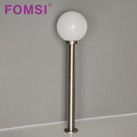 Lampe de jardin LED extérieure FOMSI, étanche, en acier inoxydable, éclairage décoratif pour pelouse, IP44, globe en verre, lampadaire de chemin