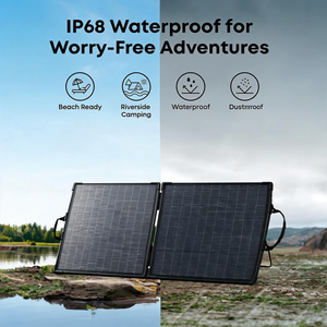 Panneau solaire pliable bifacial Anker Solix PS100 100W, 25% d'efficacité élevée, CE RoHS IP68, pour le camping, la caravane, Royaume-Uni, UE - Product Image 1