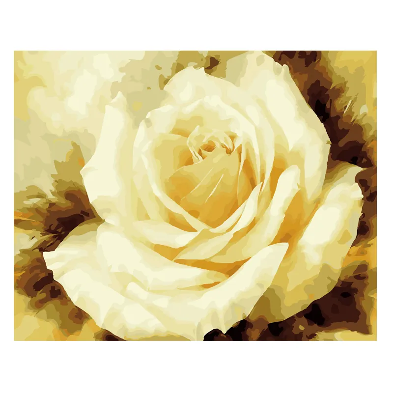 Fábrica Por Atacado Flores Brancas Bloom Handmade Pintura A óleo Por Números Imagem Arte Diy Pintura Por Números Para Adultos
