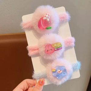 2026 New Soft Cute Design little rabbit bear Hair Tie <b>Sweet</b> Cartoon Style Girl's Hair Ties Fashionable Headwear Wholesale - Product Image 2