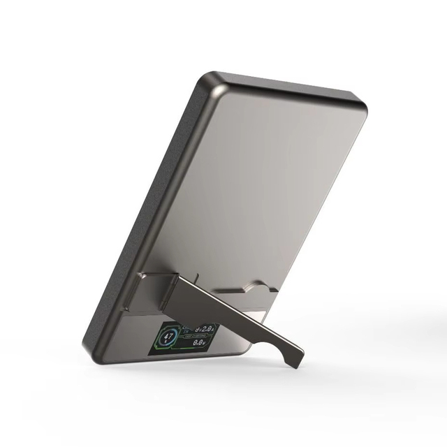 Slim 10000mAh Digital Power Bank with Magnetic Stand Wireless Charging for Smart Watch Earbuds Portable Charger for iPhone
