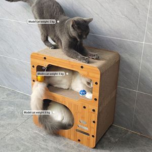 لوحة خدش وعش تسلق القطط العمودية متينة بإطار متكامل للمواسم الأربعة ، لعبة مقاومة للاهتراء - Product Image 6