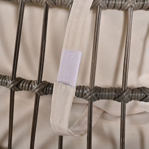 Sedia girevole da esterno, sedia da giardino in vimini Rattan, con funzione dondolo Beige, per balcone, giardino a bordo piscina - Product Image 1