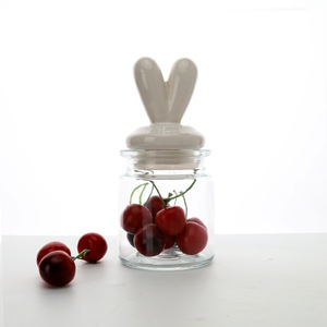 OEM/ODM Cuisine Salle De Bain Mignon Lapin Tête Céramique Décor Boîte Bocaux En Verre - Product Image 4