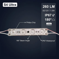 Module LED S4 Ultra en gros 260LM 180 °   Puce haute luminosité 1,5W DC12V étanche IP67 à angle de faisceau étroit pour lettres lumineuses