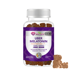 Gummies de Mélatonine en Gros d'Usine 10mg 60 Pièces Ashwagandha GABA Magnésium <span class=keywords><strong>Vitamine</strong></span> B6 Sommeil Apaisant Relaxation Soutien Quotidien - Product Image 1