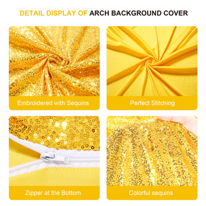 Paillettes en forme de U arc couverture 3mm Crypto broderie paillettes fond décoration mariage toile de fond rideaux Shini or paillettes - Product Image 3