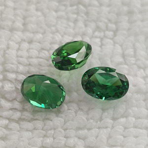 Piedra de circonia cúbica sintética ovalada azul real/verde, corte hielo triturado, 5x7 mm, para la fabricación de joyas. - Product Image 5