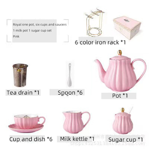 Ensemble <span class=keywords><strong>de</strong></span> tasses <span class=keywords><strong>de</strong></span> café et d'assiettes en céramique, service à thé <span class=keywords><strong>de</strong></span> l'après-midi, en porcelaine, élégant, couleur unie, lot, - Product Image 2