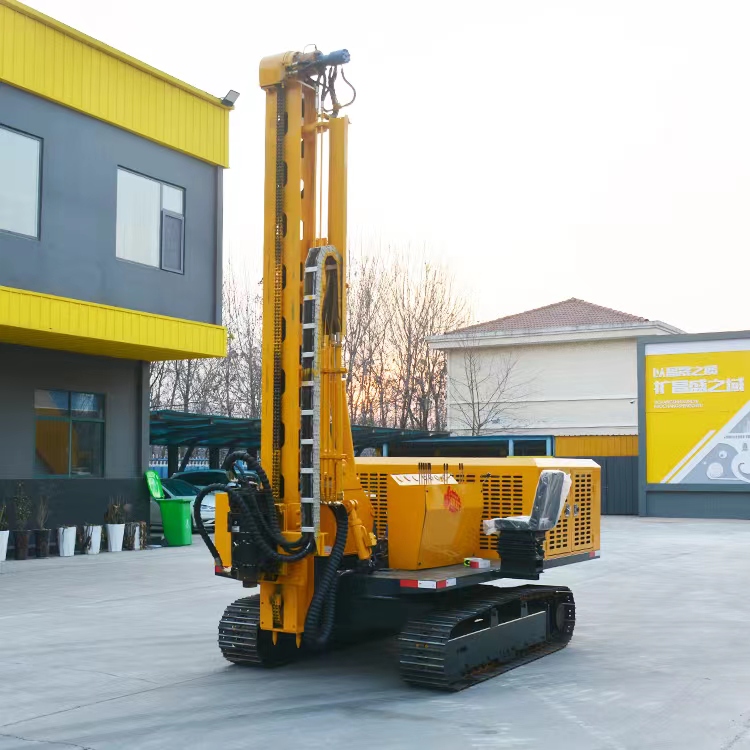 Efficient Crawler Solar Pile Driver with Earth Auger for Solar Foundation Drilling