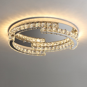 Gran oferta, lámpara de techo LED posmoderna, cristal redondo dorado de lujo para sala de estar con base de hierro, clasificación IP44 - Product Image 1
