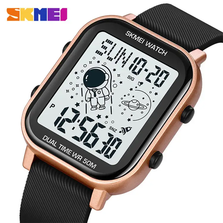 Skmei 1971 grosir jam tangan digital pria guangzhou gelang silikon harga murah kit kasual karakter Chrono zona waktu 2