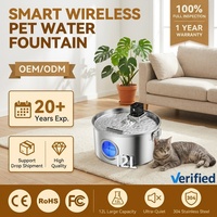Fontaine à eau pour animaux de compagnie en acier inoxydable personnalisée de 12 L, ultra-silencieuse, distributeur d'eau automatique avec capteur intelligent pour chien et chat