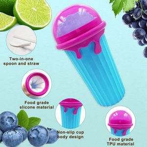 แก้วทำน้ำแข็งปั่น Slushy Maker Cup Magics แก้วบีบน้ำแข็งสำหรับทำสมูทตี้ฤดูร้อน เครื่องทำไอศกรีมสำหรับใช้ในบ้าน - Product Image 2
