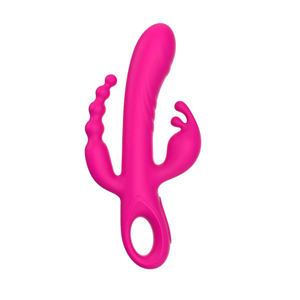 Vibromasseur en silicone liquide de qualité alimentaire 30 fréquences Stimulation du <span class=keywords><strong>point</strong></span> <span class=keywords><strong>g</strong></span> trois en un avec plug anal Faux pénis Jouet sexuel pour femme et adulte - Product Image 2