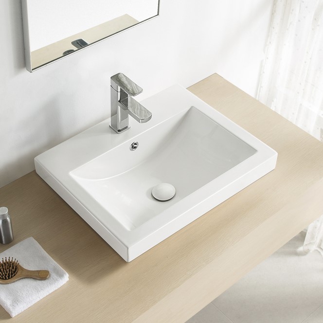 Высококачественная Роскошная уборная раковина прямоугольной формы, легко моющаяся самоочищающаяся раковина для ванной комнаты, керамическая раковина с одним отверстием