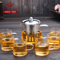 Théière en verre marocaine traditionnelle faite à la main classique haute filtre en acier inoxydable borosilicate café thé camping industriel