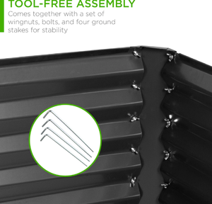 6x3x2ft Outdoor Metal <strong>Raised</strong> Garden <strong>Bed</strong> Easy Assembly Duty Metal <strong>Frame</strong> <strong>for</strong> Vegetables Flowers Herbs Customizable OEM Features - Product Image 4