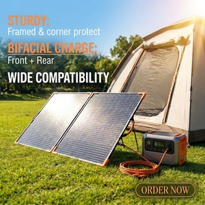 Hochbelastbares bifaziales, faltbares 110W Solar-Kofferpanel für die Aufladung von Batterie-Powerstations mit DC Anderson Anschluss - Product Image 1