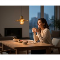 Lampe suspendue en verre en forme de fleur E27, luminaire de plafond, AC 85-265V 2700K 3500K pour salle à manger