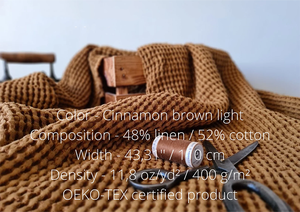 <span class=keywords><strong>Tissu</strong></span> gaufré en <span class=keywords><strong>lin</strong></span> et coton 11,8 oz, poids moyen, doux et absorbant, pour peignoir, serviette, couverture pour bébé - Product Image 2