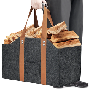 Grande capacità <span class=keywords><strong>in</strong></span> <span class=keywords><strong>feltro</strong></span> di legna da ardere cestino pieghevole per camino <span class=keywords><strong>borsa</strong></span> porta fuoco porta legno con maniglie - Product Image 2