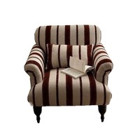 Fauteuil en tissu moderne à hauteur réglable avec pieds en bois massif et rembourrage en éponge pour salon et mobilier de maison