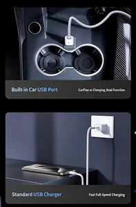 Câble tressé USB-A vers Type-C 2-en-1 pour CarPlay et recharge, pour utilisation en véhicule - Product Image 2