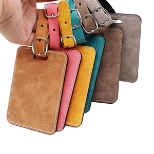 Htpmart nouveau Sublimation en cuir PU étiquettes de bagages étiquettes de valise et étiquettes d'identification de voyage pour bricolage valise ou sacs de voyage - Product Image 2