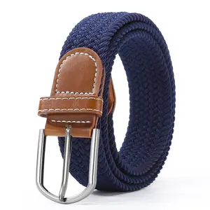 Classic Men Women Canvas Belt Knitted Elastic Braided Belt High Quality Fabric Belts For Jeans