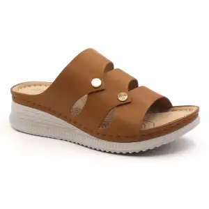 2023 leather ladies sandals Open Toe Casual Shoes Wedge Slides Comfortable New Design Ladies Sandals
