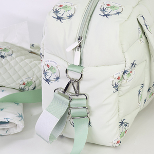 Custom Size Logo Design Nylon Quilted Mom Mummy Mommy Diaper Travel Duffel Duffle <strong>Nappy</strong> Bag Bundle with Foldable Change <strong>Mat</strong> - Product Image 4