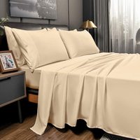 Parure de draps doux comme du coton 1800 fils, ensemble de literie 3 pièces en microfibre pour couette unie