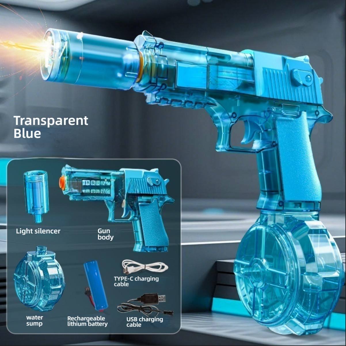 Dessert à lance-flammes détachable bleu