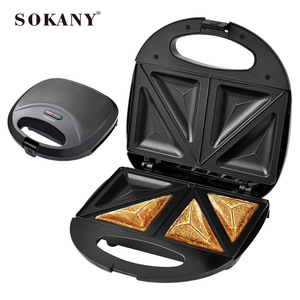 Sokany Sandwich <b>Maker</b> Electric Non-Stick 3-Slice Toaster Griddle For Breakfast Cooking - Product Image 5